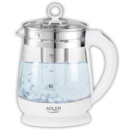 Adler | Kettle | AD 1299 | Electric | 2200 W | 1.5 L | Glass/Stainless steel | 360° rotational base 